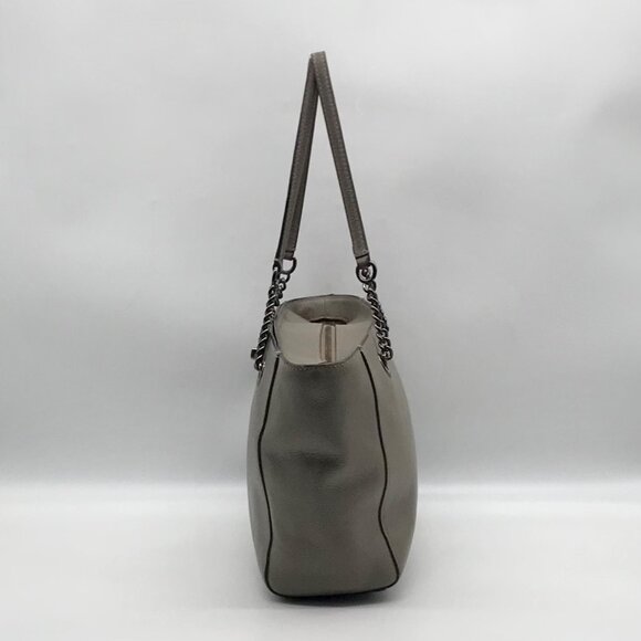 Coach Gray Pebbled Leather Turnlock Chain Tote Bag 57107 - Picture 3 of 11